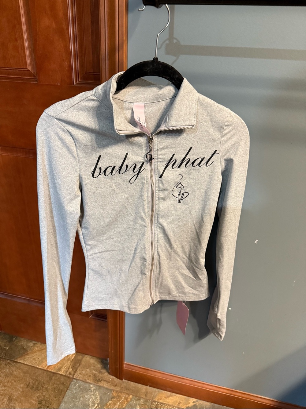NEW women’s size XS Baby Phat Silver/Gray Zip-Front Jacket